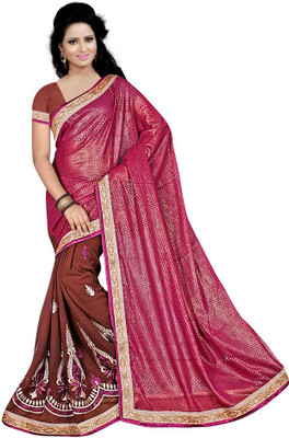 

Party Wear Dresses Embroidered Fashion Georgette Saree(Maroon)