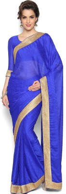 

Soch Self Design Fashion Crepe Saree(Blue), Royal blue