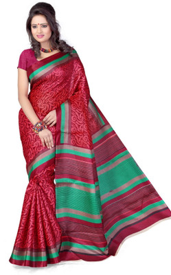 

Cenizas Printed Fashion Cotton Saree(Multicolor), Red