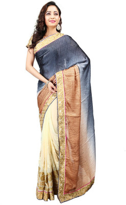 

Hawai Embroidered Fashion Georgette Saree(Multicolor), Yellow brown