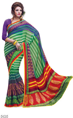 

Ridham Sarees Printed Fashion Handloom Chiffon Saree(Multicolor)