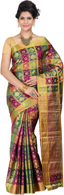 

Mimosa Printed Kanjivaram Art Silk Saree(Multicolor), Magenta