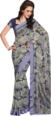 

Vishal Floral Print Fashion Georgette Saree(Blue)