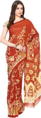 Fostelo Self Design Daily Wear Chiffon Saree(Orange) available at flipkart for Rs.199