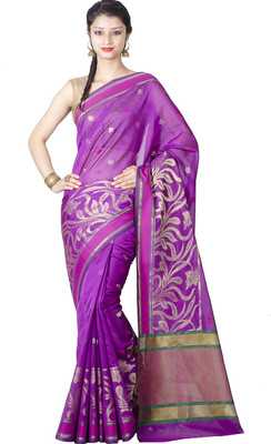 Chandrakala Woven Banarasi Silk Saree(Purple)