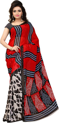 

Khushali Self Design, Printed Fashion Georgette Saree(Red, Multicolor, White, Black), Black;multicolor;red;white
