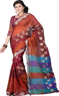 

Laxmi Pooja Embellished Banarasi Banarasi Silk Saree(Multicolor), Orange
