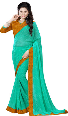 

Khoobee Self Design, Printed Fashion Georgette Saree(Green, Yellow)
