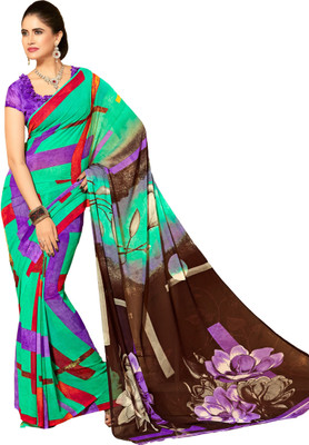

Ewows Printed Fashion Chiffon Saree(Green), Turkish green