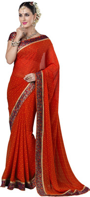 

Lovelylook Embroidered Fashion Georgette Saree(Red)