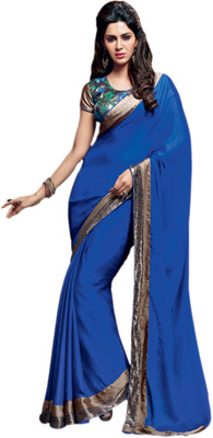 

Vishal Printed, Embroidered Fashion Georgette Saree(Blue)