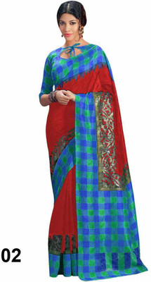 

Helixenterprise Printed Bhagalpuri Handloom Silk Saree(Multicolor)