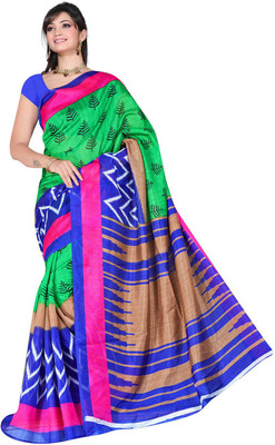 

Lovelylook Printed Daily Wear Art Silk Saree(Green, Blue)