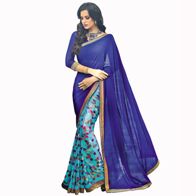 

Vishal Self Design Bollywood Georgette Saree(Blue)