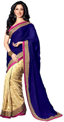 

Limozine Creation Embroidered Fashion Chiffon Saree(Blue), Blue-chiku