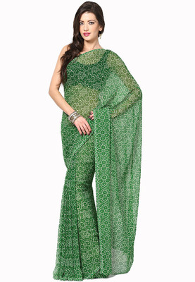 

Soundarya Printed Bandhej Georgette Saree(Green)