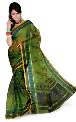 

Cenizas Printed Fashion Cotton Saree(Multicolor), Green