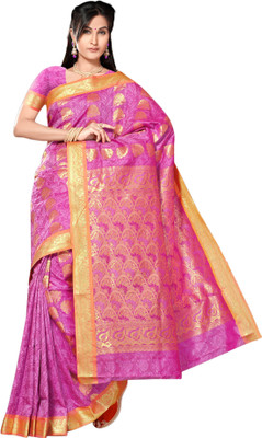

M.S.Retail Embellished Arani Pattu Handloom Silk Saree(Pink), Light pink