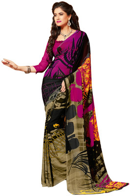

Jiya Self Design, Printed Fashion Georgette Saree(Multicolor), Multi