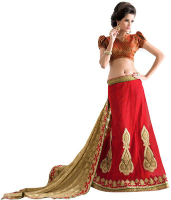 

Stylezone Embroidered Fashion Net Saree(Red)
