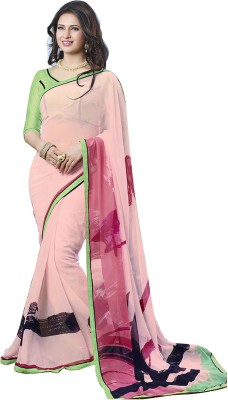 

Parisha Self Design, Printed Fashion Georgette Saree(Pink)