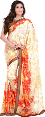 

Jiya Self Design, Printed Fashion Georgette Saree(White, Multicolor), Multicolor;white