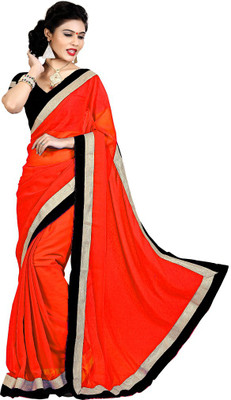 

Party Wear Dresses Solid Fashion Chiffon Saree(Red)