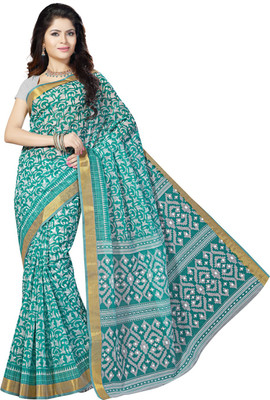

Saree Swarg Printed Gadwal Cotton Saree(Multicolor), Multi color