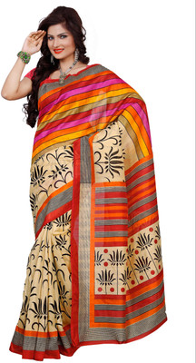 

JTInternational Printed Bhagalpuri Silk Saree(Multicolor)