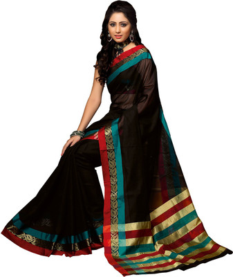 

Ishin Solid, Striped Fashion Cotton Saree(Multicolor)