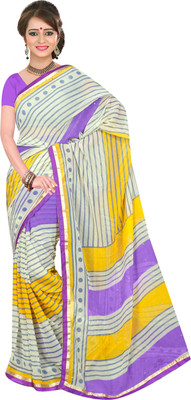 

Khoobee Self Design, Printed, Embellished Fashion Georgette Saree(Yellow, Purple), Purple;yellow