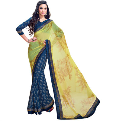 

Vishal Printed Bollywood Georgette Saree(Yellow, Blue)