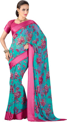 

Khushali Self Design, Printed Fashion Georgette Saree(Light Blue, Multicolor, Pink)