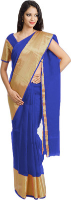 

Javuli Self Design Arani Pattu Handloom Silk Cotton Blend Saree(Dark Blue)
