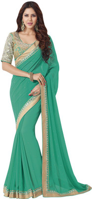 

Vishal Self Design Bollywood Georgette Saree(Green)
