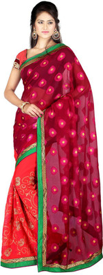 

Desi Butik Embroidered Fashion Jacquard, Art Silk Saree(Multicolor)