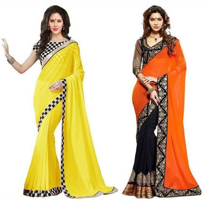 

Stylezone Self Design Fashion Chiffon Saree(Pack of 2, Multicolor)