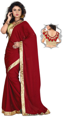 

Stylezone Embroidered Fashion Satin Saree(Maroon)