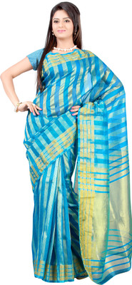 

Mimosa Woven Kanjivaram Handloom Net Saree(Blue), Ananda