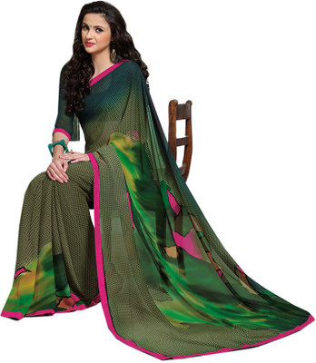 Party Wear Dresses Printed Fashion Pure Chiffon Saree(Multicolor)