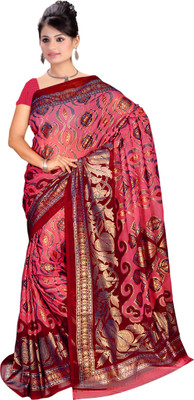 

Vardan Prints Printed Bollywood Georgette Saree(Pink, Brown), Brown;pink