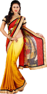 

Party Wear Dresses Printed Fashion Georgette Saree(Yellow)