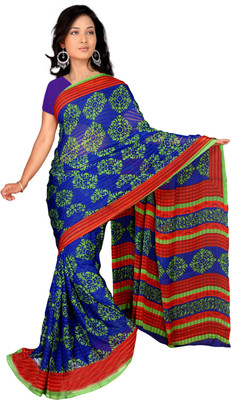 

Vardan Prints Printed Bollywood Georgette Saree(Blue)