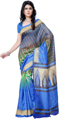 JTInternational Printed Chanderi Handloom Art Silk Saree(Multicolor)