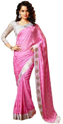 

Aksh Fashion Printed Fashion Handloom Chiffon Saree(Pink)
