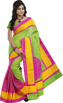 

JTInternational Printed Bhagalpuri Silk Saree(Multicolor)
