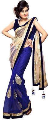 

Aksh Fashion Embroidered Fashion Chiffon Saree(Blue)