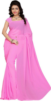 

Surupta Solid Fashion Georgette Saree(Pink), Light baby pink