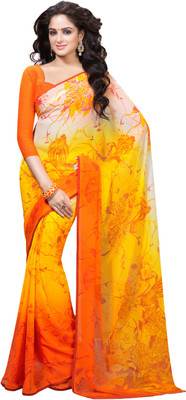 

Manthan Printed Daily Wear Georgette Saree(Yellow, Orange)