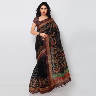 

Poornathava Woven Fashion Art Silk Saree(Multicolor), Black